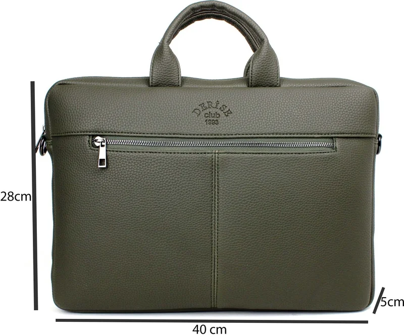 ديرسي كلوب Unisex Khaki Color Shoulder Strap File Tablet Notebook Bag 15.6 Inch Laptop and Briefcase Bag