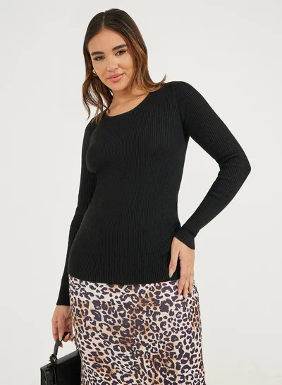 Styli Rib Fitted Regular Length Sweater