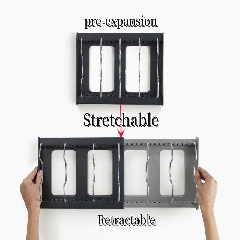 Next Store Expandable Pot and Pan Lid Organizer, Metal Kitchen Utensil Holder with Adjustable Base, Storage Rack and Dividers for Kitchen Cabinets Tidy - Image 4