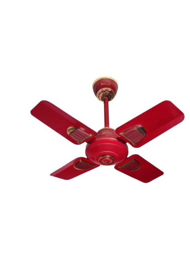 ريف مروحة سقف REEF مقاس 24 بوصة، لون أحمر وذهبي، غرفة صغيرة - Image 1