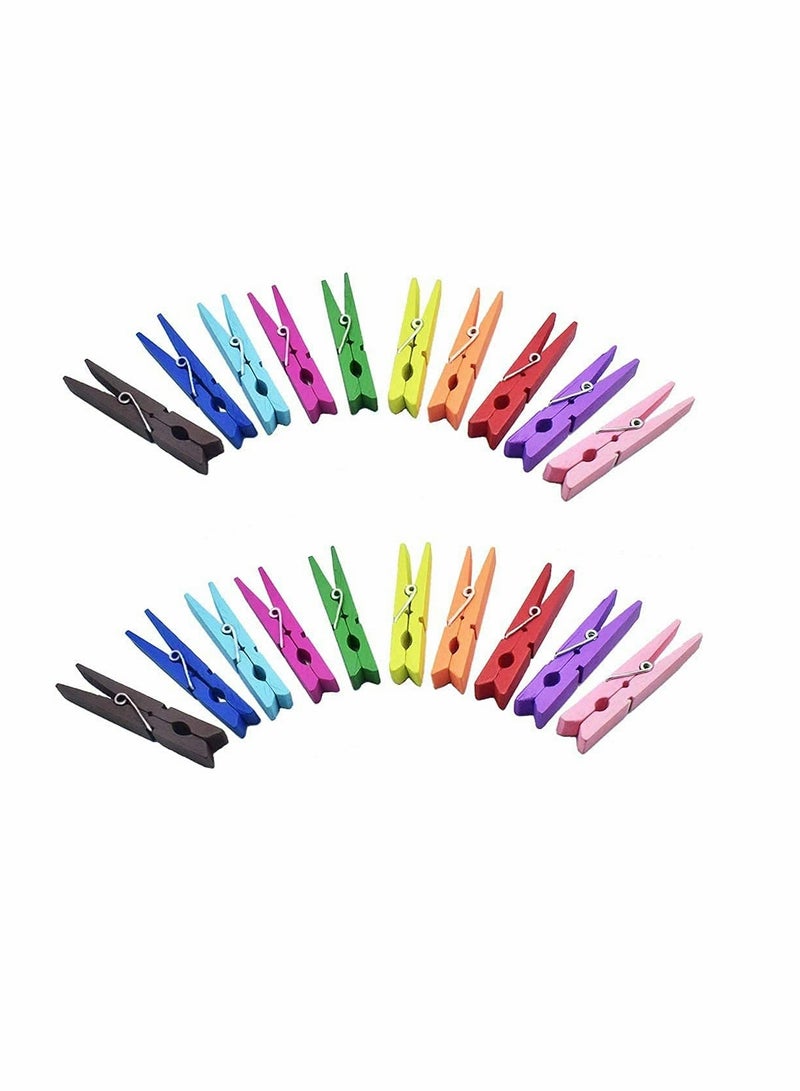KASTWAVE Clothespins,  50PCS Colored Wooden Clothespins, 2.9inch 10 Color Clothes Pins for Clip Pictures Photos Decorative, Small Colorful Wood Decoration... - Image 1