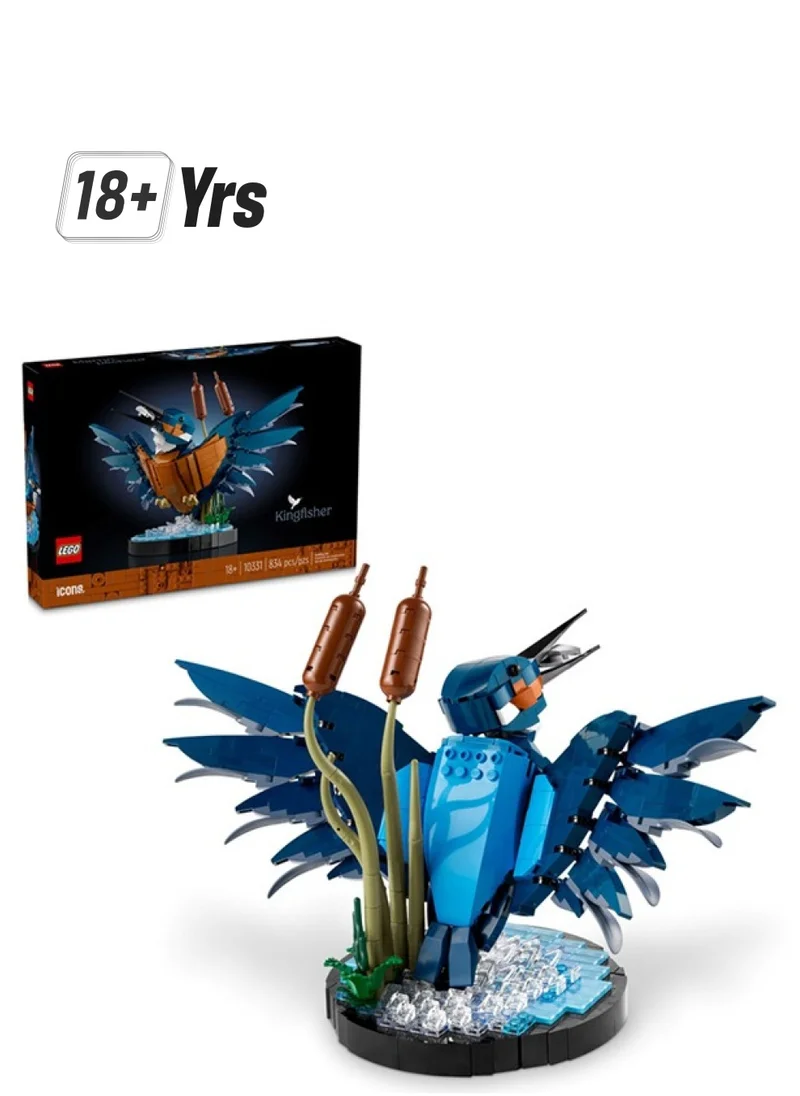 ليغو 10331 Icons Kingfisher Bird Model, Gift For Birders And Lovers Of Ornithology, Creative Building Set For Adults, Home And Office Desk Decor, A Mindful Project (834 Pieces)