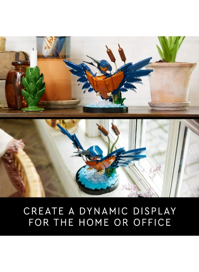 LEGO 10331 Icons Kingfisher Bird Model, Gift For Birders And Lovers Of Ornithology, Creative Building Set For Adults, Home And Office Desk Decor, A Mindful Project (834 Pieces)