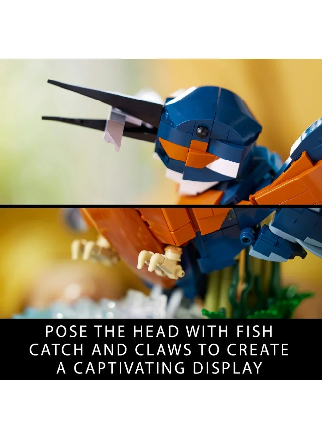 LEGO 10331 Icons Kingfisher Bird Model, Gift For Birders And Lovers Of Ornithology, Creative Building Set For Adults, Home And Office Desk Decor, A Mindful Project (834 Pieces)