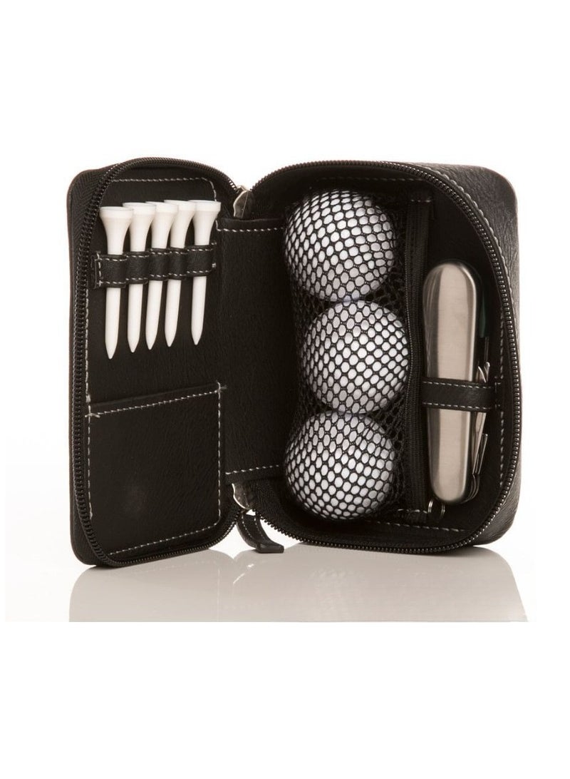 general Genuine Leather Golf Accessories Storage Bag Outdoor Leather Multi-Function Golf Bag Ball Cleat Bag (Brown) - Image 2