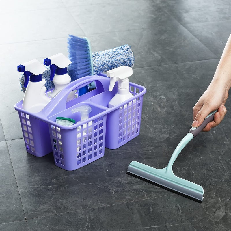 الينك سلة Caddy للاستحمام البلاستيكي مع مقصورات محمولة منظم تخزين إمدادات التنظيف المحمول مع مقبض للحمام الكلية - الأرجواني - Image 3