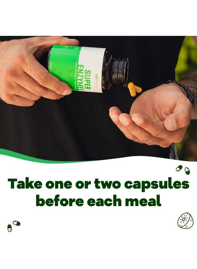 GoBiotix Digestive Enzymes Supplement with Prebiotics and Probiotics for Women and Men - Gut Health, Gluten Digestion, Lactose Absorption, Plant Based Dietary Pills - 60 Capsules - Image 3