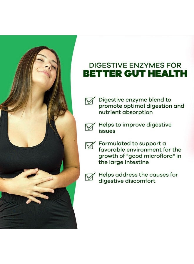 GoBiotix Digestive Enzymes Supplement with Prebiotics and Probiotics for Women and Men - Gut Health, Gluten Digestion, Lactose Absorption, Plant Based Dietary Pills - 60 Capsules - Image 5