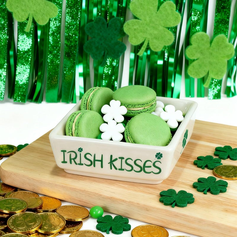ISTOOLL St Patricks Day Decorations-2pcs Ceramics St Patrick's Day Candy Dish-St Patrick's Candy Storage for Home Kitchen Tiered Tray Table Party Centerpieces Decor - Image 5
