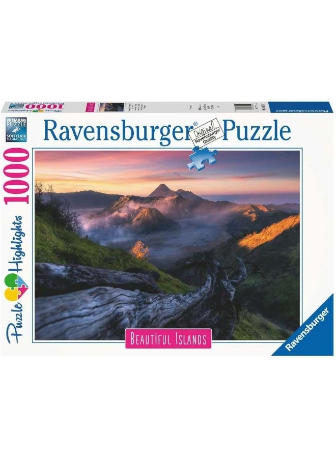 Ravensburger بازل رافينسبرجر جبل برومو شرق جاوة 1000 قطعة للبالغين - منظر طبيعي بركاني مذهل مع غروب الشمس - بازل بجودة ممتازة للاسترخاء والتجميع المجزي | 16911-5 - Image 1
