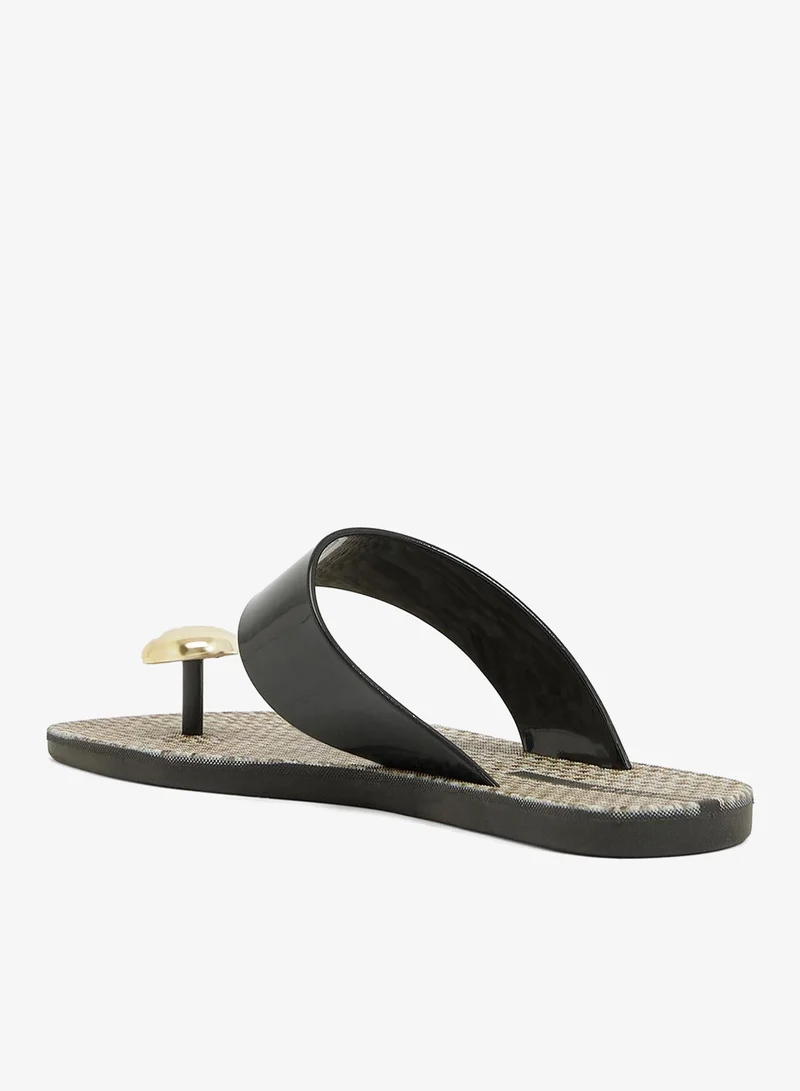 Voices Look Sardenha Women'S With Printed Sole Single Strap Sandals - Black