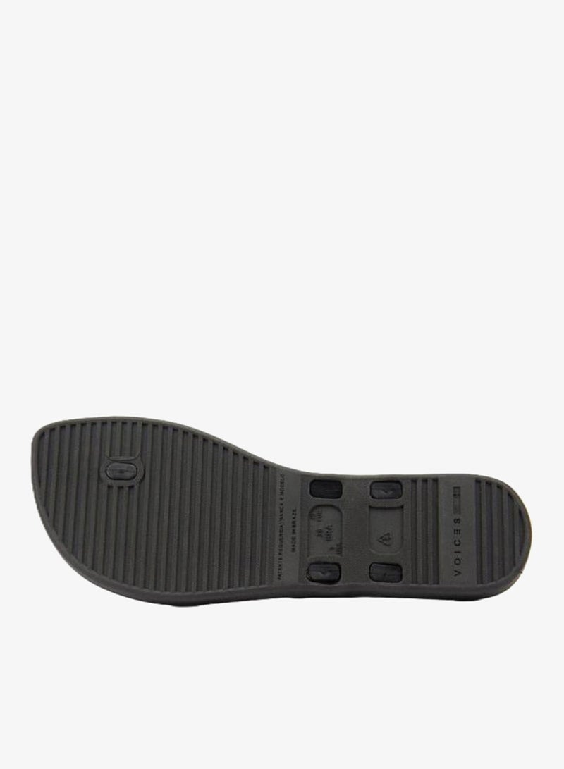 Voices Look Sardenha Women'S With Printed Sole Single Strap Sandals - Black - Image 5