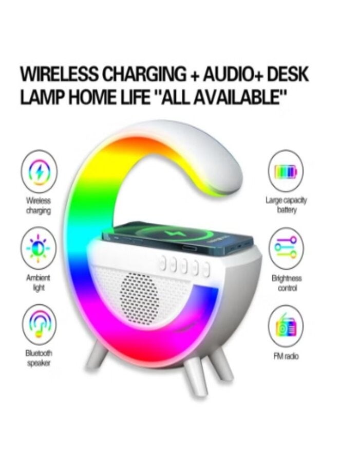 Bluetooth Speaker, Multifunctional Bluetooth Speaker, Wireless Charging Bedside Atmosphere Small Night Light  Speaker,upport TF Card and USB Flash Drive Playback. - Image 3