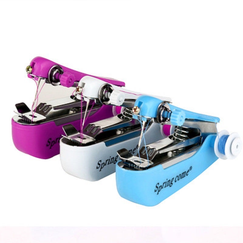 Wholesale multi-function manual sewing machine household portable mini handheld compact miniature sewing machine manufacturers in stock Color random hair (with words) Color random hair (with words)