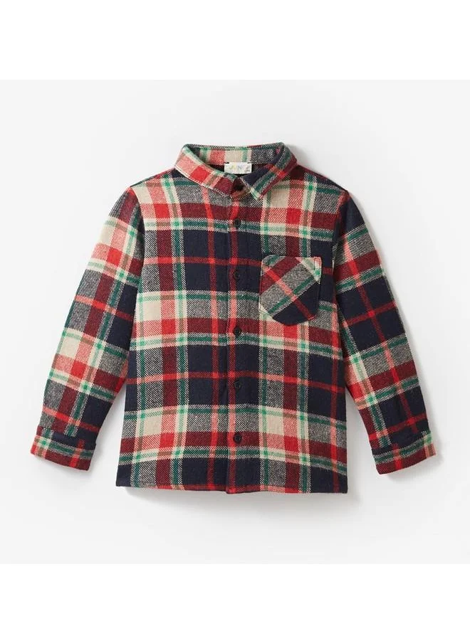 جون June Boy Plaid Shirt Red