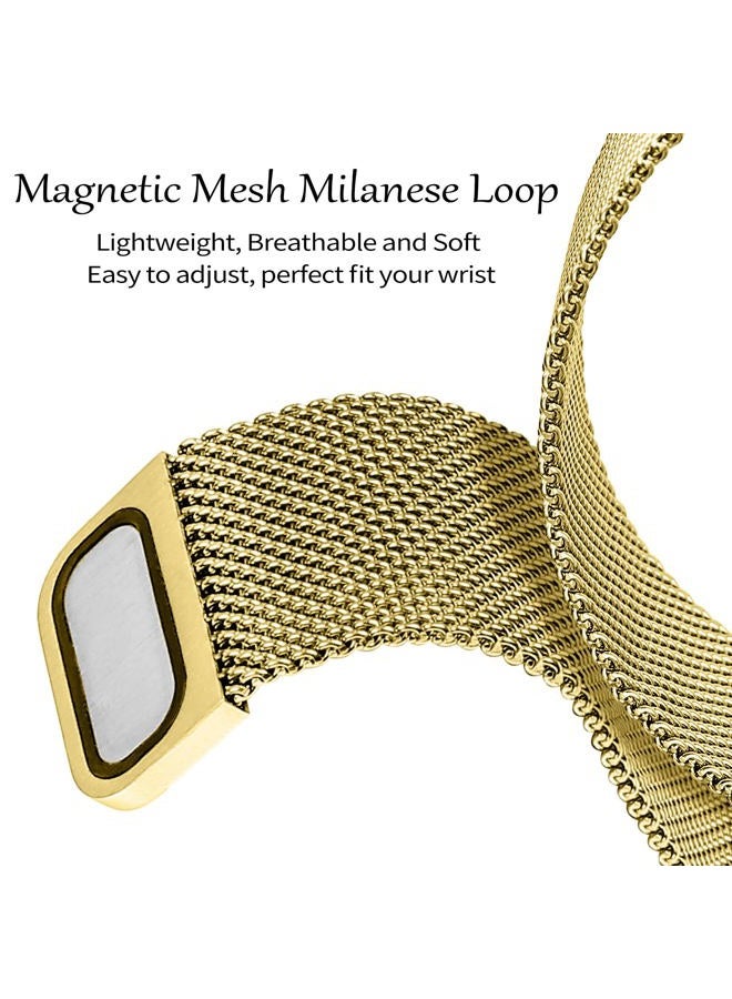 Joyozy Magnetic Band Compatible with Apple Watch Band 38mm 40mm 41mm 42mm 44mm 45mm 46mm Milanese Strap with Bling Glitter Case and Screen Protector Dressy Stainless Steel iWatch Loop for Women (Gold - Image 4