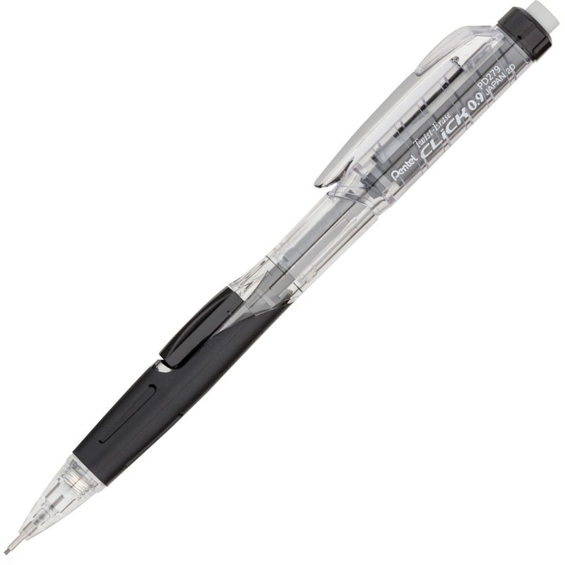 Pentel Twist-Erase CLICK Mechanical Pencil (0.9mm) Assorted Black Barrels, Color May Vary, Box of 12 (PD279TA) - Image 2
