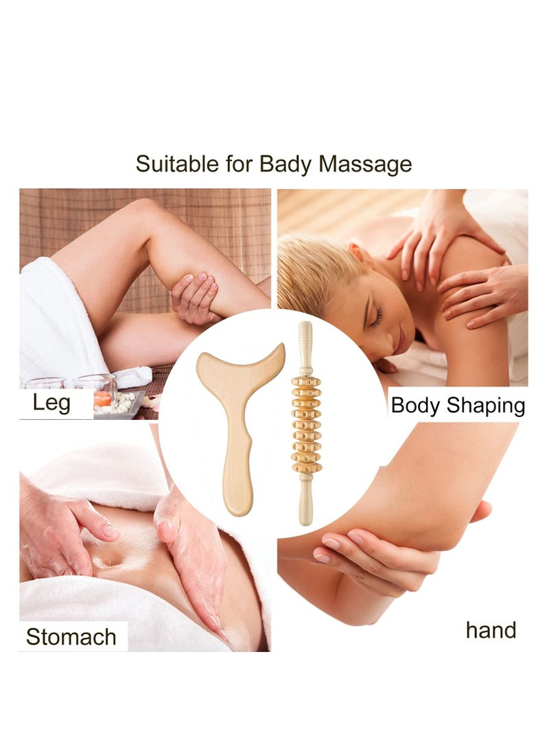 XiuWoo 2-Piece Wood Therapy Massage Tools Lymphatic Drainage Massager Maderoterapia Kit for Body Sculpting Anti Cellulite Lymphatic Drainage  - Image 2