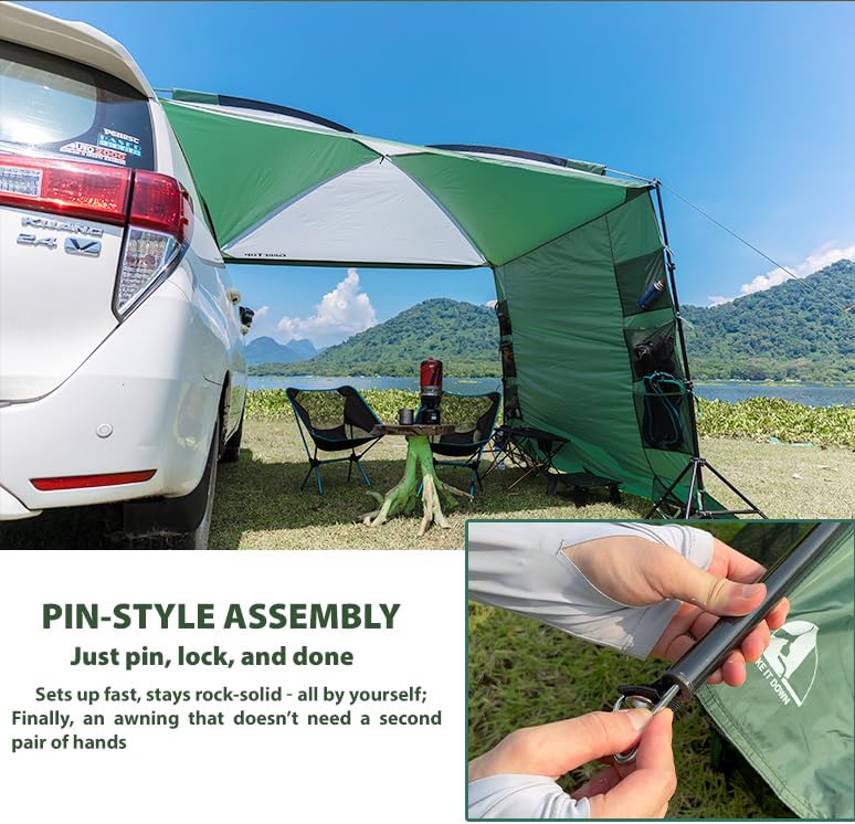 GEERTOP Lightweight Car Side Tent for SUV Camping Vehicle Awning Truck Canopy Car Tent for Van MPV RV Jeep Outdoor Travel - Image 2