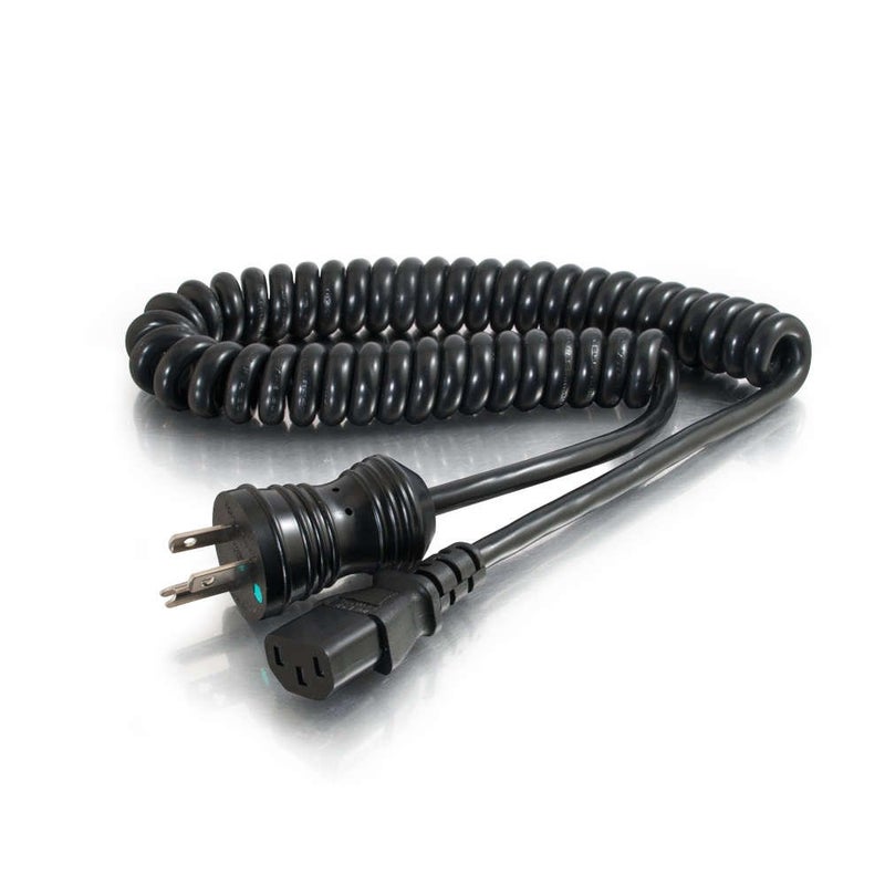 C2G 6ft 18 AWG Coiled Hospital Grade Power Cord (NEMA 5-15P to IEC320C13) - Black - 125 V AC Voltage Rating - 10 A Current Rating - Black - RoHS, TAA Compliance - Image 4