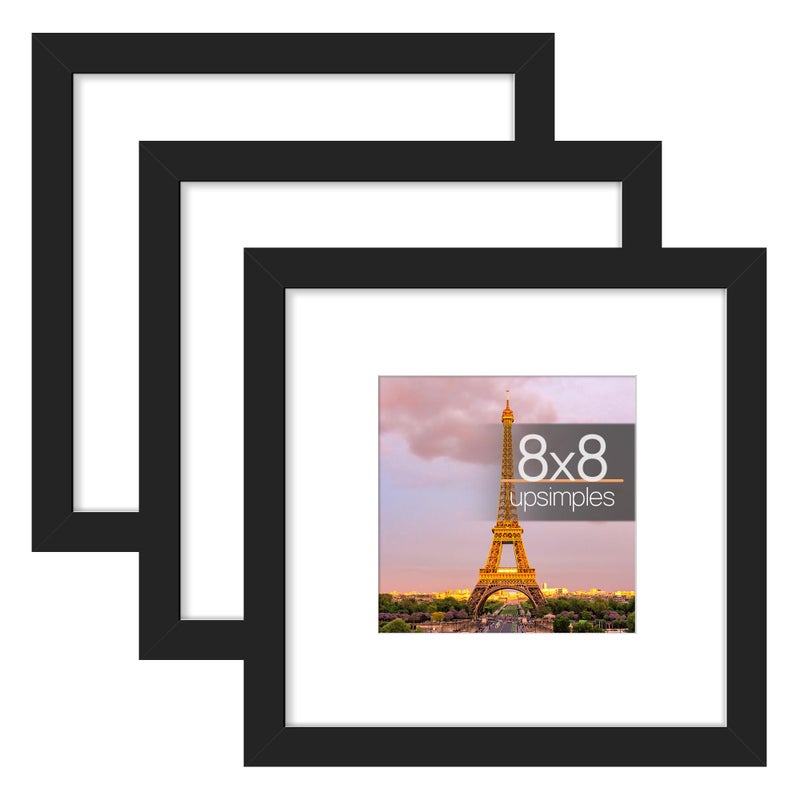 أبس سيمبلز إطار صورة 8x8 مصنوعًا من صور شاشة زجاجية عالية الدقة 5x5 مع حصيرة أو 8x8 بدون إطار جدار معرض MAT الأسود - Image 1