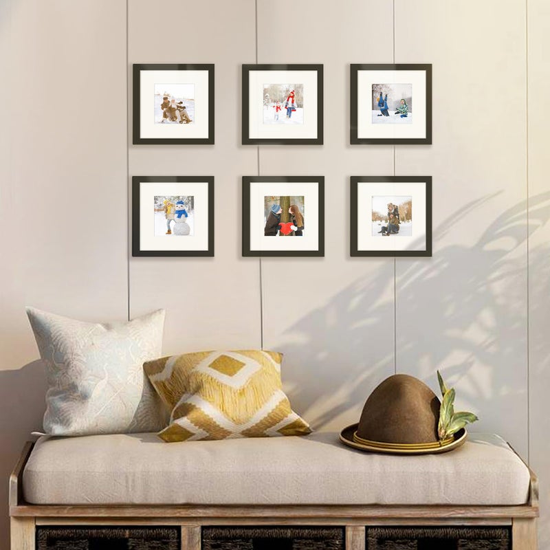 أبس سيمبلز إطار صورة 8x8 مصنوعًا من صور شاشة زجاجية عالية الدقة 5x5 مع حصيرة أو 8x8 بدون إطار جدار معرض MAT الأسود - Image 5