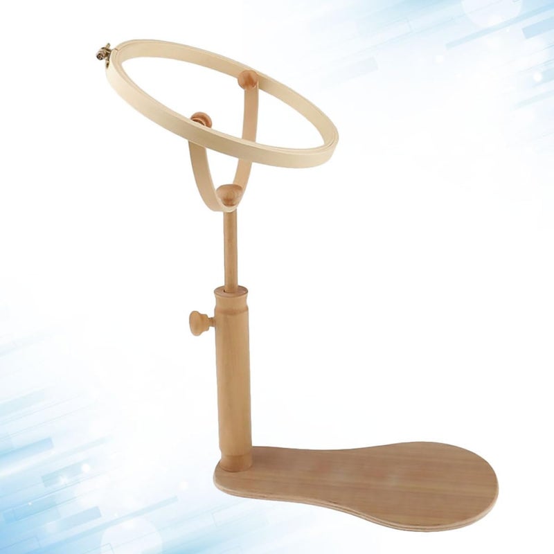 JEWEDECO Adjustable Beechwood Cross Stitch Stand Embroidery Rack 35-46cm Rotary Frame Holder for Needlework Craft and Home Sewing Projects - Image 5