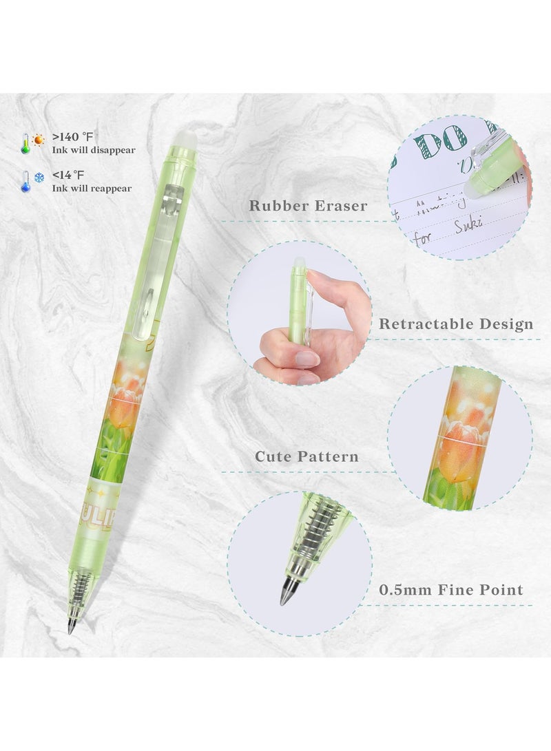 SYOSI 12Pcs  Erasable Gel Pens, Make Mistakes Disappear, 0.5mm Fine Point Smooth Writing for Planner, Blue and Black Ink Pen No Smudge for School Office Supplies (Romantic)  - Image 3