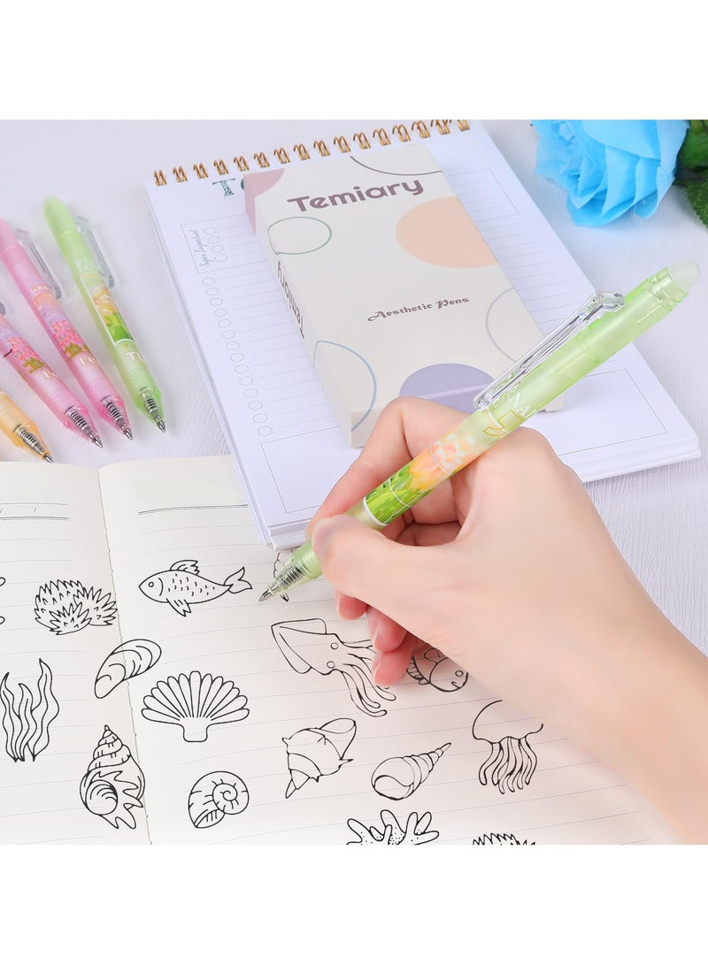 SYOSI 12Pcs  Erasable Gel Pens, Make Mistakes Disappear, 0.5mm Fine Point Smooth Writing for Planner, Blue and Black Ink Pen No Smudge for School Office Supplies (Romantic)  - Image 5
