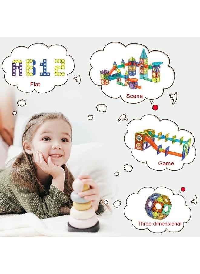 Magnetic Marble Run Set, 42 Pcs Magnetic Tiles 3D Building Blocks STEM Learning Toys, Magnetic Race Track Play Set Magnet Construction Toys for Boys Girls Ages 3+  - Image 4