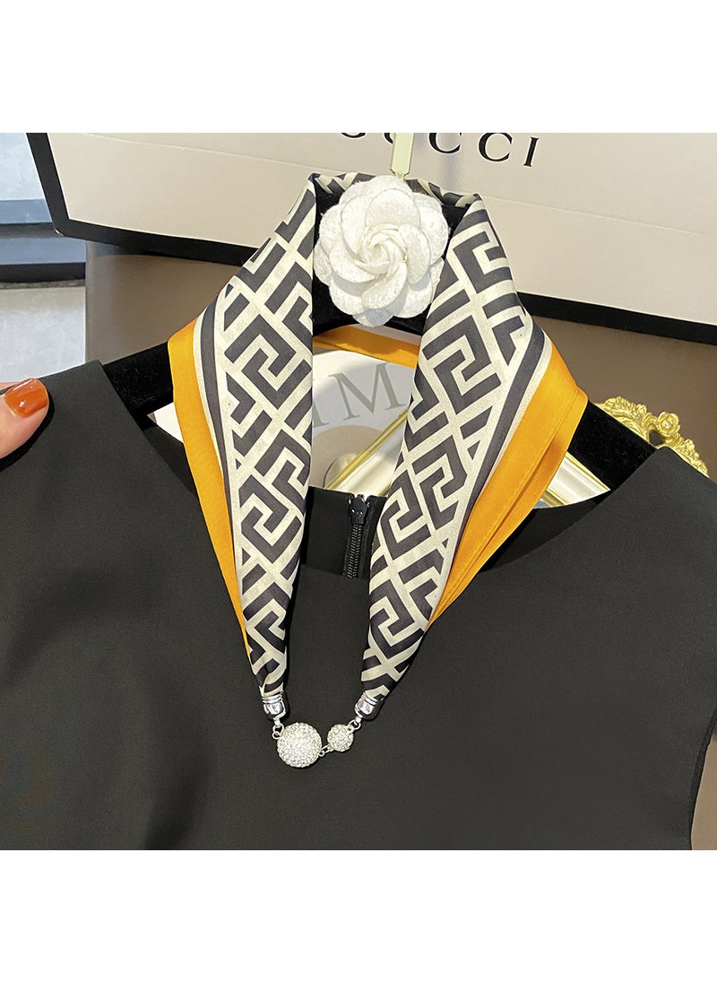 Generic - Magnetic Clasp Silk Scarf Necklace Multipurpose Band 32320-20 Blue - Image 1