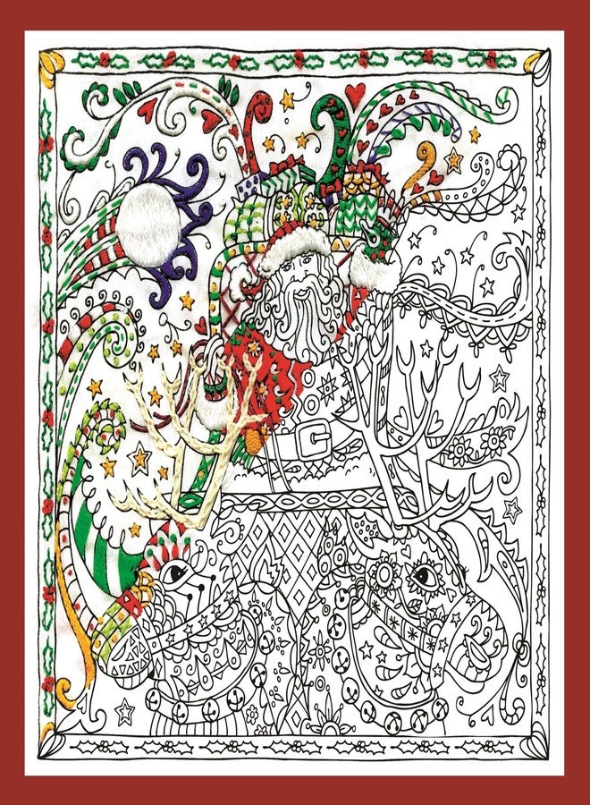 Design Works Crafts Zenbroidery, Santa, 10" x 10" Craft Kit, Multicolor