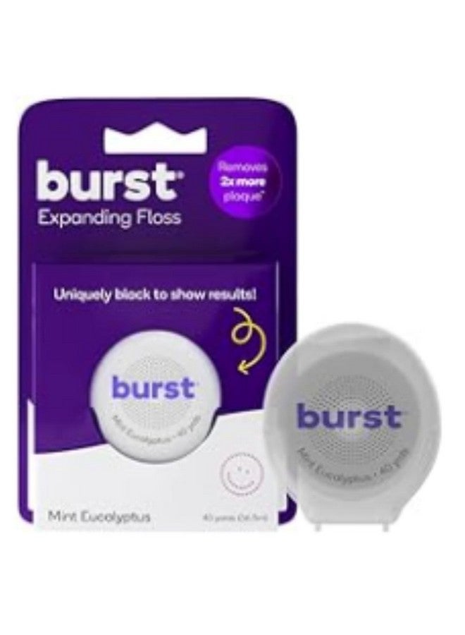 BURST Expanding Dental Floss - Stain-Absorbing, Woven Tooth Floss with Xylitol Coating to Fight Cavities - Vegan, Paraben Free - Mint Eucalyptus (40 Yards) - Image 1