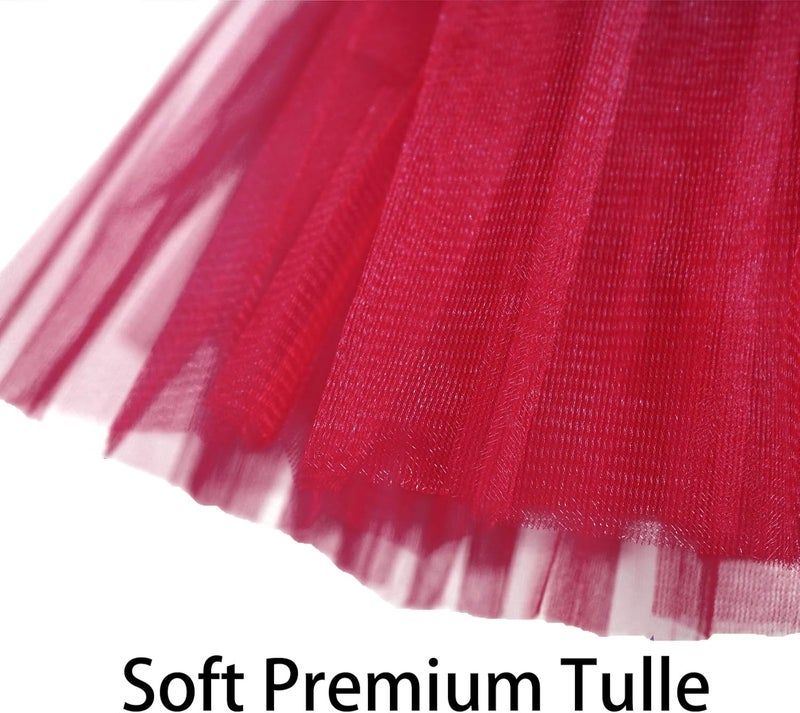 Phantomon Tutu Skirt Women's Teens Classic Elastic 4 Layered Tulle Ballet Tutu Skirt, Adult Size Non See-Through - Image 2