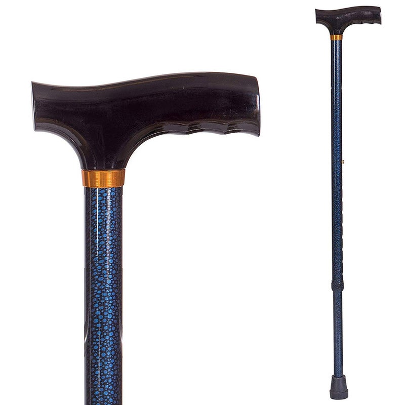 DMI Lightweight Aluminum Adjustable Walking Cane with Derby-Top Handle for Men and Women, Blue Ice - Image 1