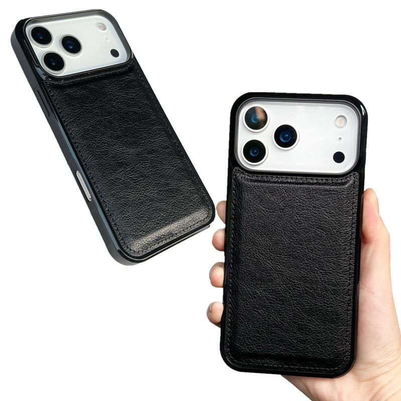 erorex For iPhone 17 Pro Max Cowhide Texture Back Cover Phone Case(Black) - Image 5