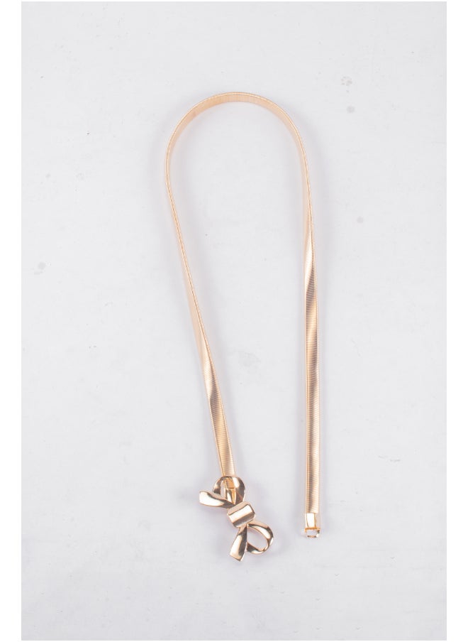 Generic Golden Metal Spring Belt for Her - Bowtie  - Image 2
