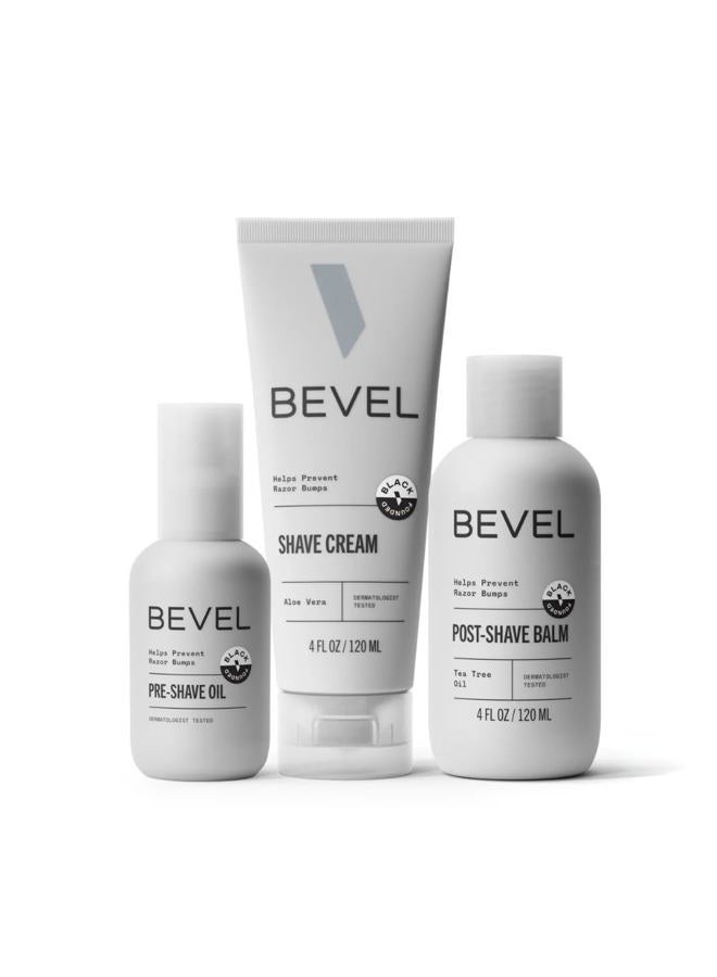 Bevel Shaving Kit for Men - Includes Pre Shave Oil, Shaving Cream, and After Shave Balm, Helps Reduce Skin Irritation and Prevent Razor Bumps - Image 1
