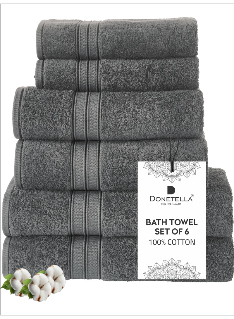 دوناتيلا قسط منشفة 6 قطع مجموعة ، 100 ٪ بتمشيط القطن 600 غسم ، ماصة للغاية ، سريعة الجافة منشفة مجموعة تشمل 2 منشفة حمام ، 2 ورقة حمام ، 2 منشفة اليد ، أفضل مجموعة للحمام رياضة ، فندق ومنتجع صحي ، أبيض
