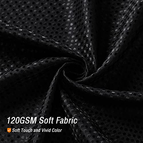 Gibelle Waffle Weave Shower Curtain with Mesh Top Window and Hooks Set, Spa Like Hotel Style Fabric Shower Curtain for Bathroom, Black, 72x72 - Image 4