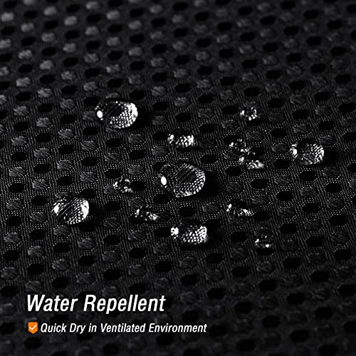 Gibelle Waffle Weave Shower Curtain with Mesh Top Window and Hooks Set, Spa Like Hotel Style Fabric Shower Curtain for Bathroom, Black, 72x72 - Image 5