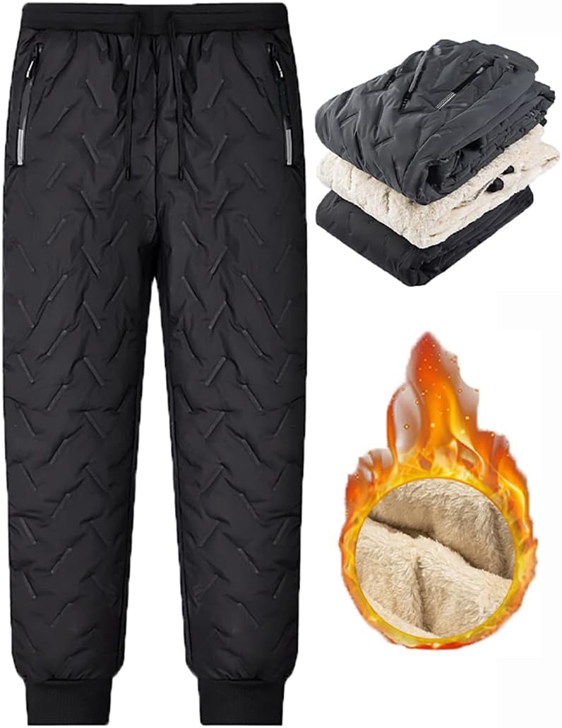 klarako Unisex Fleece Jogging Bottoms, Fleece Lined Thermal Sweatpants, Winter Warm Waterproof Large Size Pants, Fleece Pants - Image 1