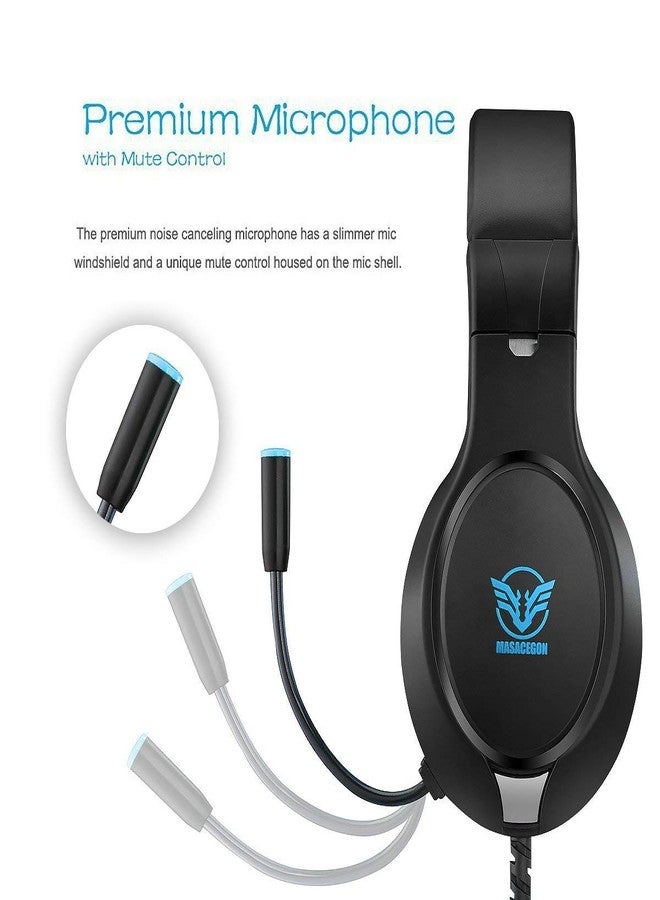 MASACEGON Gaming Headset for Xbox One, PS4, PC Lightweight Noise Cancelling Gaming Headphones with Flexible Mic for Nintendo Switch Mac Laptop iPad Smartphone - Image 2