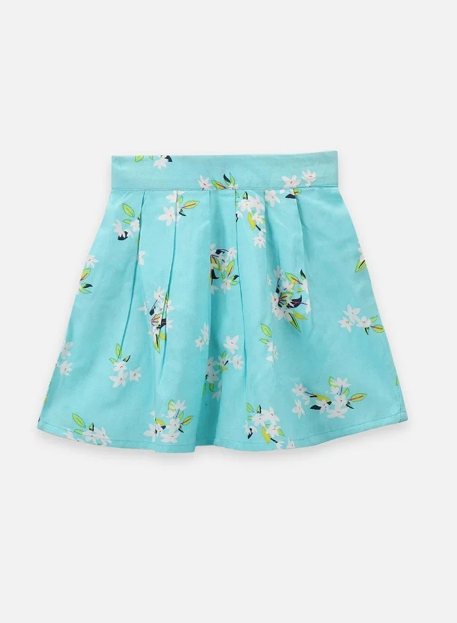 ليل بيكس Yellow Bow Crop top with Floral Skrit Set
