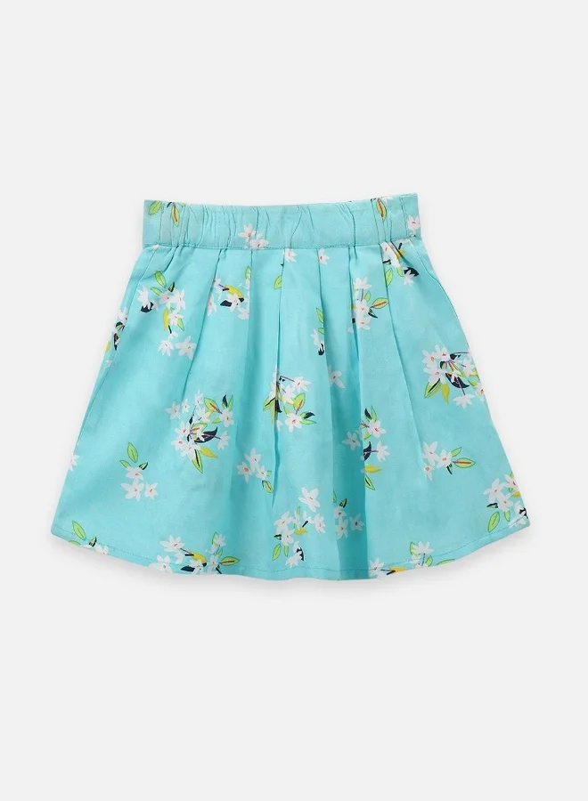 ليل بيكس Yellow Bow Crop top with Floral Skrit Set
