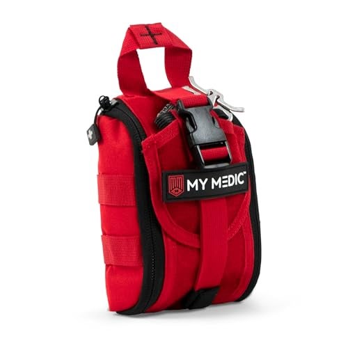 My Medic - TFAK - Ifak Trauma Kit with Tourniquet - HSA/FSA Approved - Over 35 Essential Life Saving First Aid Items for Car or Travel - Red