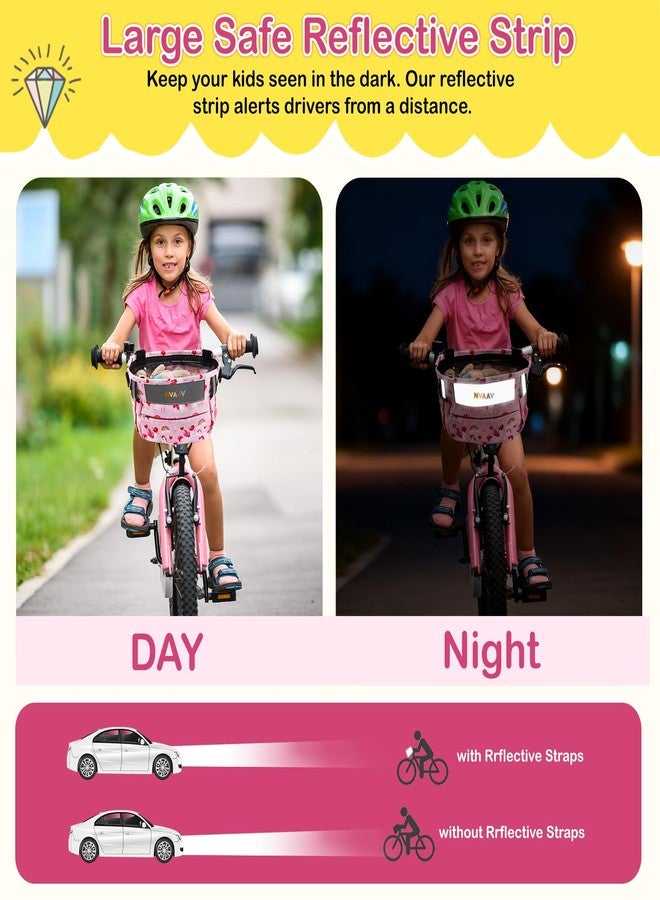 NVAAV Kids Bike Basket, Unicorn Pattern Kid Bicycle Front Handlebar Bag with Reflective Safety Strap, 600D Waterproof Fabric Children's Basket Bags for Boys, Girls, Toddlers Bikes or Scooter Balance - Image 5
