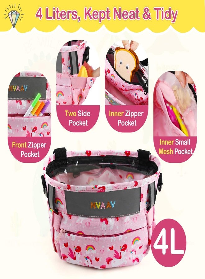 NVAAV Kids Bike Basket, Unicorn Pattern Kid Bicycle Front Handlebar Bag with Reflective Safety Strap, 600D Waterproof Fabric Children's Basket Bags for Boys, Girls, Toddlers Bikes or Scooter Balance - Image 4