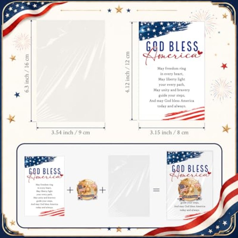 Liliaafar/// Pcs 250th Anniversary Lapel Pin Gifts American Flag Lapel Pins with God Bless America Card for Independence Day 4th of July Patriotic Event - Image 3