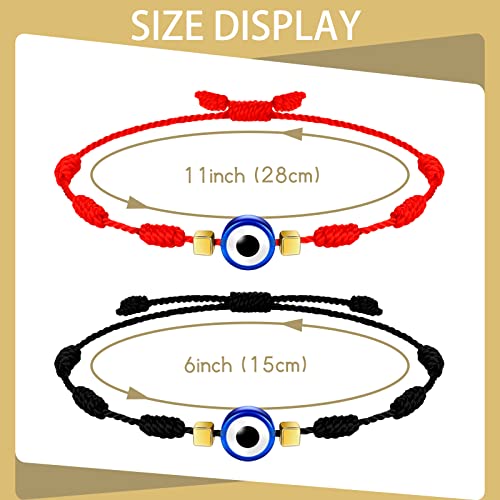 Sureio 32 Pieces Evil Eye Bracelets Adjustable Evil Eye String Knot Bracelet Good Luck Amulet Bangle Braided Rope Charm Strand for Women Men(Red, Black, Blue) - Image 4